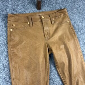 7 For All Mankind Womens Jeans‎ Size 28 Brown Faux Leather Coated Pants